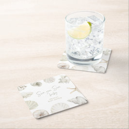 Porta-copo De Papel Quadrado Te vejo em breve chá de fraldas