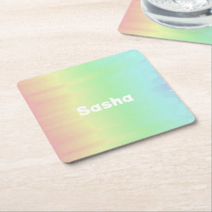 Porta-copo De Papel Quadrado Tecla de mesclagem de cor de nome personalizado