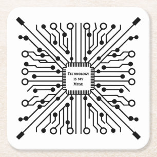 Porta-copo De Papel Quadrado Tecnologia é o meu uso