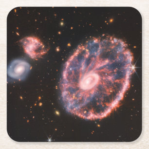 Porta-copo De Papel Quadrado Telescópio Espacial JWST James Webb Galaxy