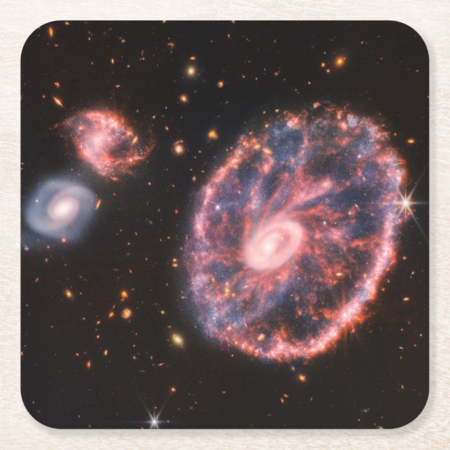 Porta-copo De Papel Quadrado Telescópio Espacial JWST James Webb Galaxy (Frente)