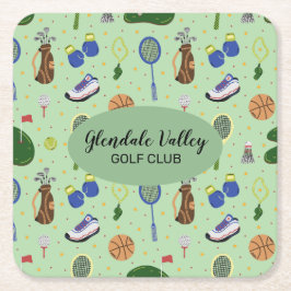 Porta-copo De Papel Quadrado Tema de Golf Personalizado