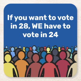 Porta-copo De Papel Quadrado Temos de votar em 24