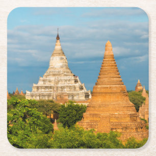 Porta-copo De Papel Quadrado Templos e Pagodes Antigos Bagan