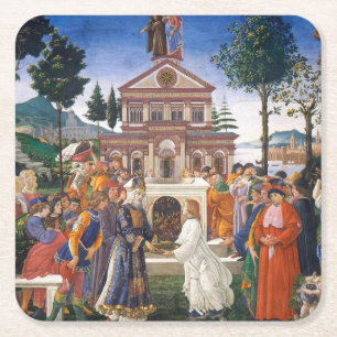 Porta-copo De Papel Quadrado Tempos de Cristo, Sandro Botticelli