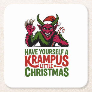 Porta-copo De Papel Quadrado Tenha um Natal Krampus Pequeno Krampus L