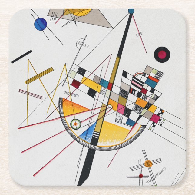 Porta-copo De Papel Quadrado Tensão Delicada N.O 85, Wassily Kandinsky (Frente)