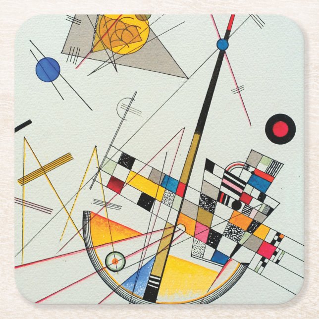 Porta-copo De Papel Quadrado Tensão delicada por Wassily Kandinsky (Frente)