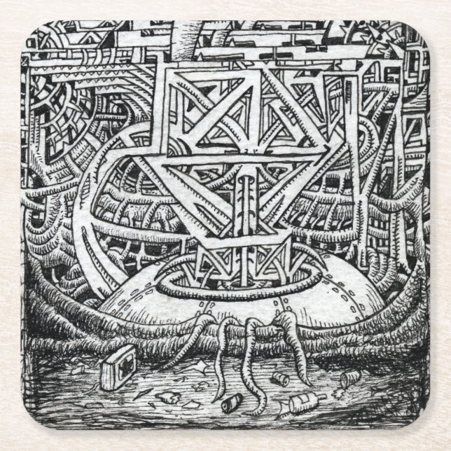 Porta-copo De Papel Quadrado Tentacle Tank de Brian Benson (Frente)