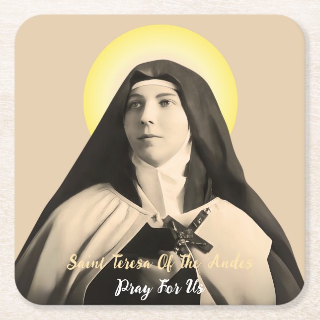 Porta-copo De Papel Quadrado TERESA santo DOS ANDES (Frente)