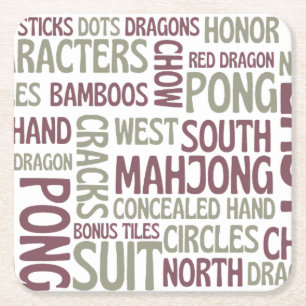 Porta-copo De Papel Quadrado terminologia Mahjong