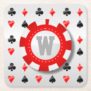 Porta-copo De Papel Quadrado Ternos dos cartões de jogo