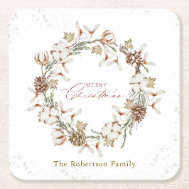 Porta-copo De Papel Quadrado Terra de Natal minimalista