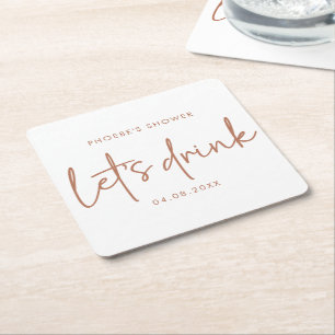 Porta-copo De Papel Quadrado Terracotta e Porta copos Chá Minimalista Branca