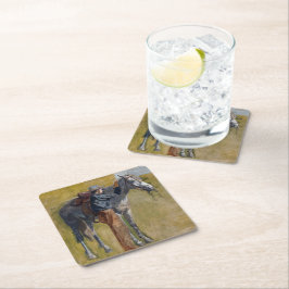 Porta-copo De Papel Quadrado Terras Áridas Americanas: Cowboy do Velho Oeste co