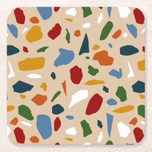 Porta-copo De Papel Quadrado Terrazzo Pattern Colorful