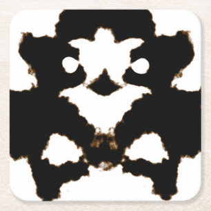 Porta-copo De Papel Quadrado Teste de Rorschach de um cartão da mancha da tint