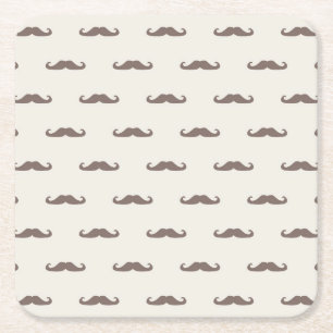 Porta-copo De Papel Quadrado Teste padrão 3 do hipster do bigode