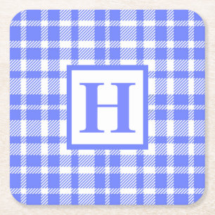 Porta-copo De Papel Quadrado Teste padrão azul do guingão