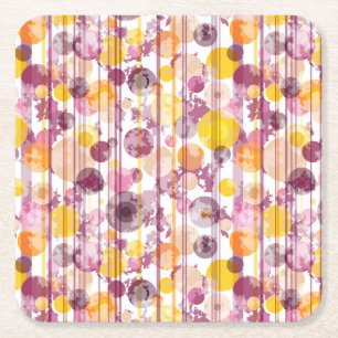 Porta-copo De Papel Quadrado Teste padrão branco listrado manchado