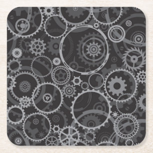 Porta-copo De Papel Quadrado Teste padrão das rodas denteadas