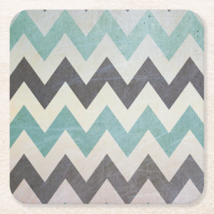 Porta-copo De Papel Quadrado Teste padrão de Chevron na textura do metal por