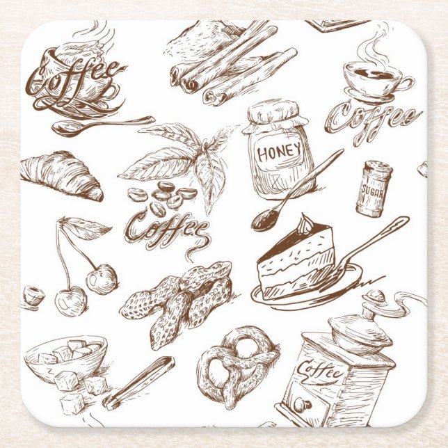 Porta-copo De Papel Quadrado Teste padrão de papel (Frente)