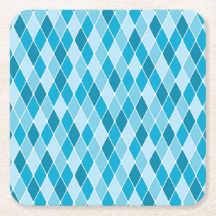 Porta-copo De Papel Quadrado Teste padrão do inverno do Harlequin