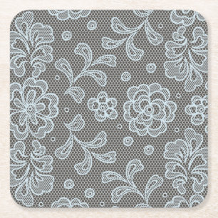 Porta-copo De Papel Quadrado Teste padrão do laço, vintage 6 da flor