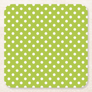 Porta-copo De Papel Quadrado Teste padrão do primavera com bolinhas brancas