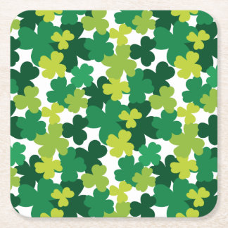 Porta-copo De Papel Quadrado Teste padrão do trevo do dia de St Patrick