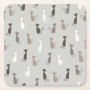 Porta-copo De Papel Quadrado Teste padrão dos gatos