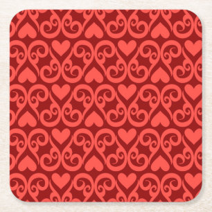 Porta-copo De Papel Quadrado Teste padrão dos namorados