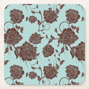 Porta-copo De Papel Quadrado Teste padrão floral 13