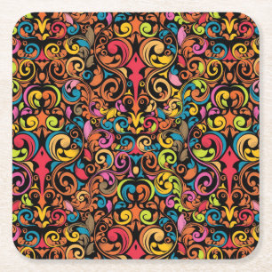 Porta-copo De Papel Quadrado Teste padrão Funky