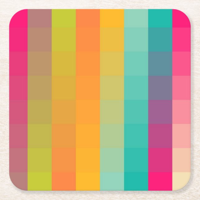 Porta-copo De Papel Quadrado Teste padrão geométrico abstrato (Frente)