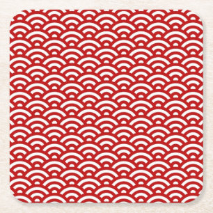 Porta-copo De Papel Quadrado Teste padrão japonês