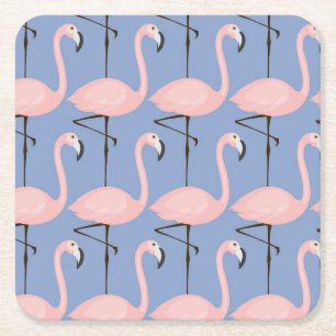 Porta-copo De Papel Quadrado Teste padrão macio do flamingo
