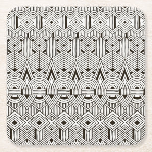 Porta-copo De Papel Quadrado Teste padrão tribal inspirado