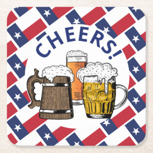 Porta-copo De Papel Quadrado TEXAS FLAG Texan Beer