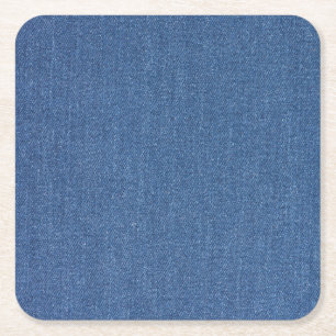 Porta-copo De Papel Quadrado Têxtil original tecido azul moda jean denim