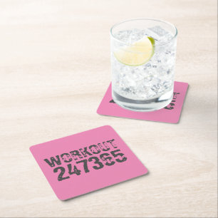Porta-copo De Papel Quadrado Texto desgastado e riscado Treino 247365 rosa