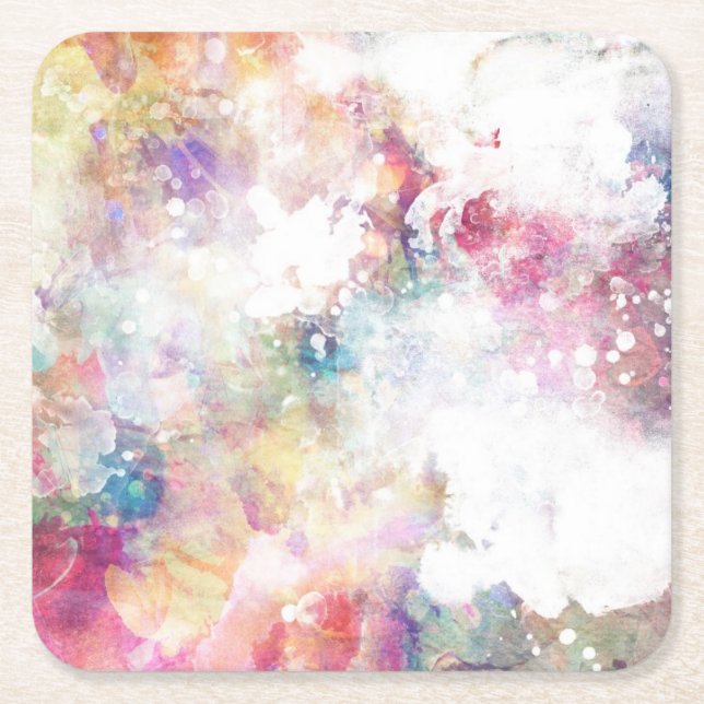 Porta-copo De Papel Quadrado Textura abstrata do grunge com pintura 2 da (Frente)