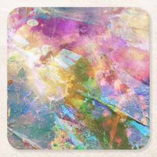 Porta-copo De Papel Quadrado Textura abstrata do grunge com pintura 3 da
