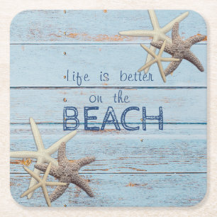 Porta-copo De Papel Quadrado Textura Azul Adorável de Madeira,Frigorífico