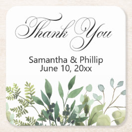 Porta-copo De Papel Quadrado Thank you coaster wedding favors
