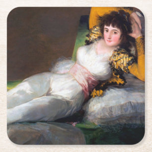 Porta-copo De Papel Quadrado The Clothed Maja, Francisco Goya, 1798-1803