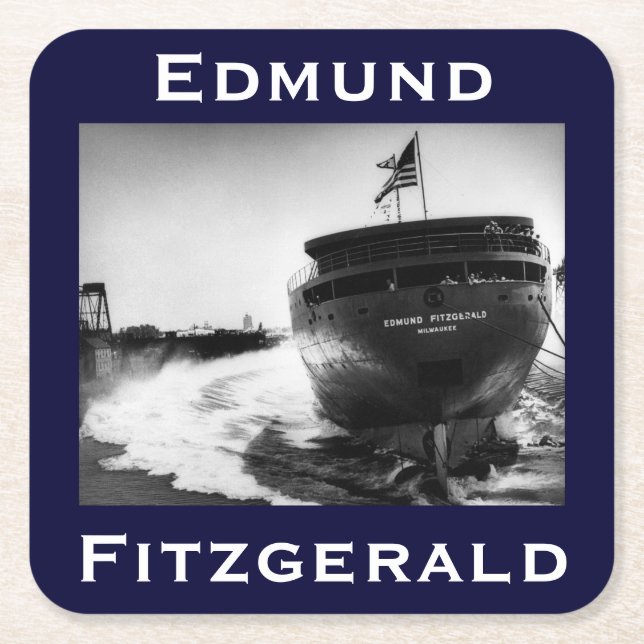 Porta-copo De Papel Quadrado The Edmund Fitzgerald (Frente)