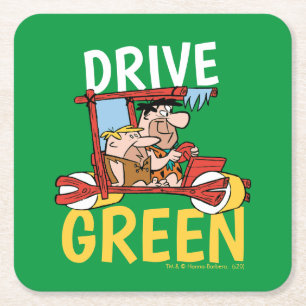 Porta-copo De Papel Quadrado The Flintstones Fred & Barney - Drive Green