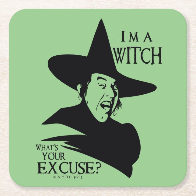 Porta-copo De Papel Quadrado The Wizard Of Oz™ | I'm A Witch (Frente)
